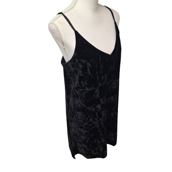 Evelyn Blue Velvet Dress Spaghetti Strap Slip Juniors Large‎ Black Y2K Formal - Picture 1 of 11